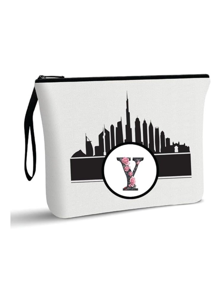 أفق دبي مع حقيبة مستحضرات التجميل الأولية ذات الحروف الأولى - حقيبة مكياج ذات الحروف الأولى - حقيبة مكياج أفق دبي - حقيبة مستحضرات التجميل للمسافرين - Image 1