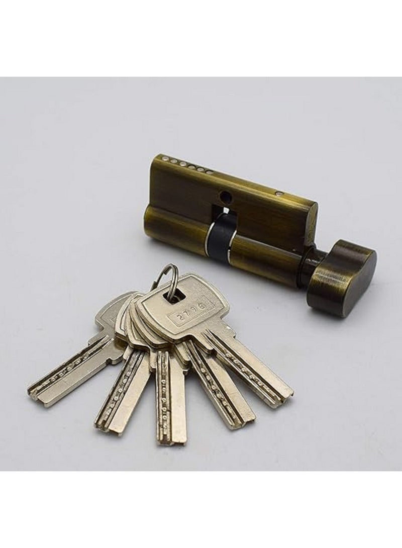 قفل منزلق لباب من الفولاذ المقاوم للصدأ، قفل اسطوانة 60 مم - Image 1