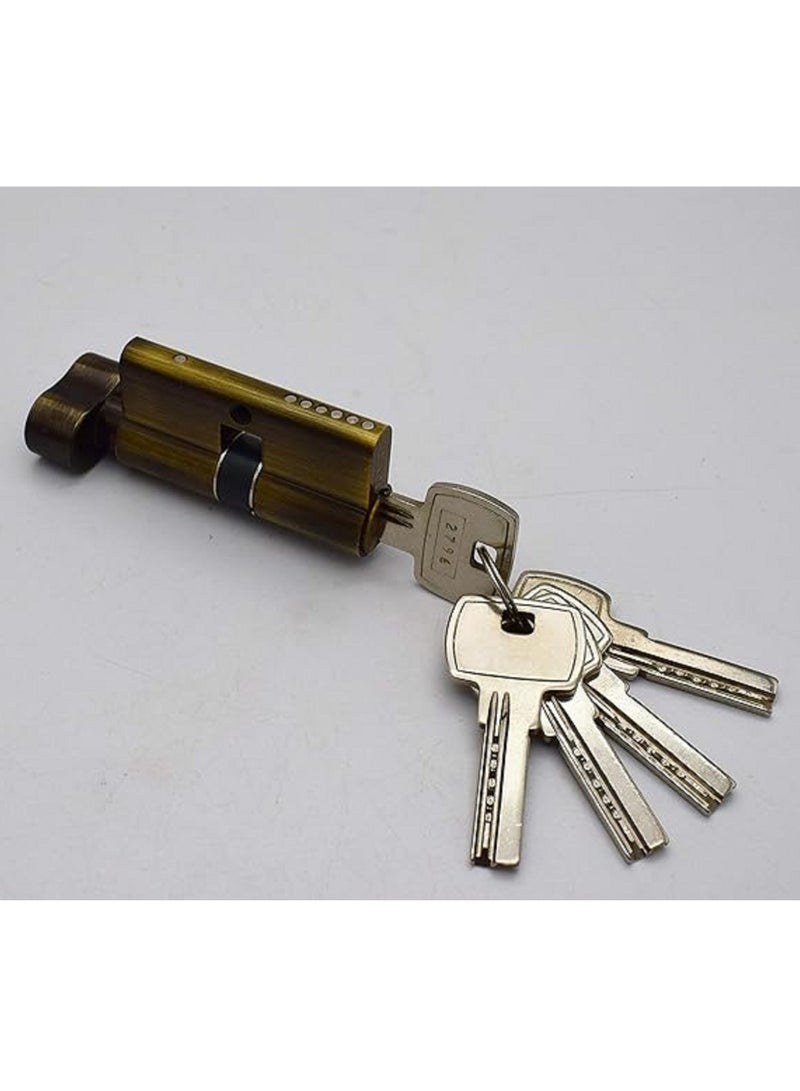 قفل منزلق لباب من الفولاذ المقاوم للصدأ، قفل اسطوانة 60 مم - Image 2