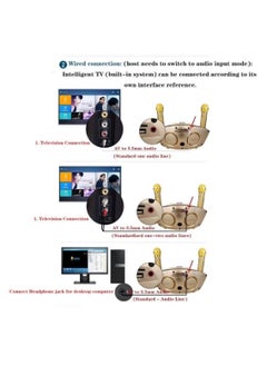 SDRD Karaoke Machine Portable Speaker Bluetooth Karaoke Speaker with Dual Wireless Mics for Kids & Adults, Wireless Speaker for Indoor & Outdoor Party, Birthday - SD-306 Golden  - Image 4