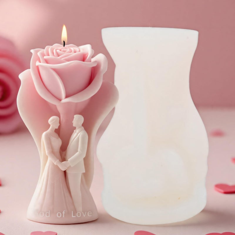 EVERELAM Couple Love Cylinder Molds Silicone Wave Spiral Candle Mold - Silicone Resin Casting Molds For Candle & Resin & Soap Craft Supplies - Image 2