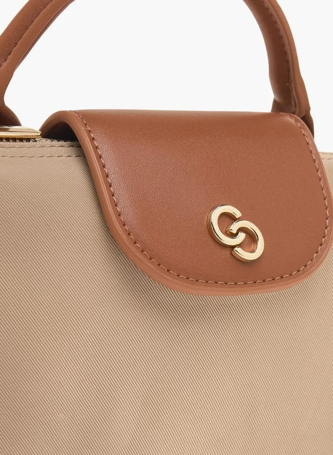 سيليست Womens Textured Crossbody Bag With Detachable Strap And Flap Closure
