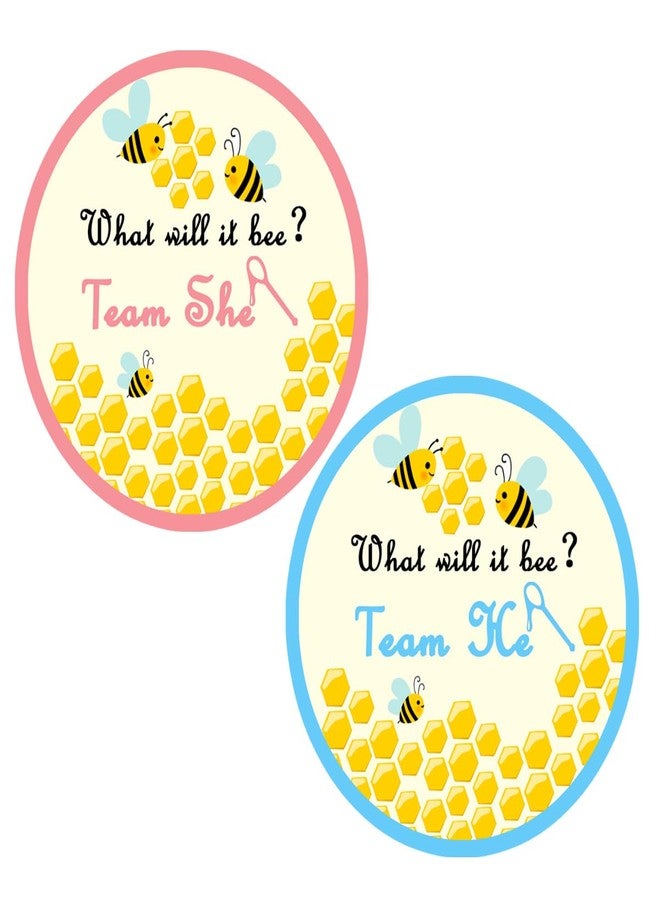 Top label Bee Gender Reveal Stickers,2 Inch Team Girl Team Boy Party Sticker,He and She Baby Shower Labels Sticker,Gender Reveal Party Games Supplies,Bee Theme Baby Shower Decorations,120 Pcs - Image 1