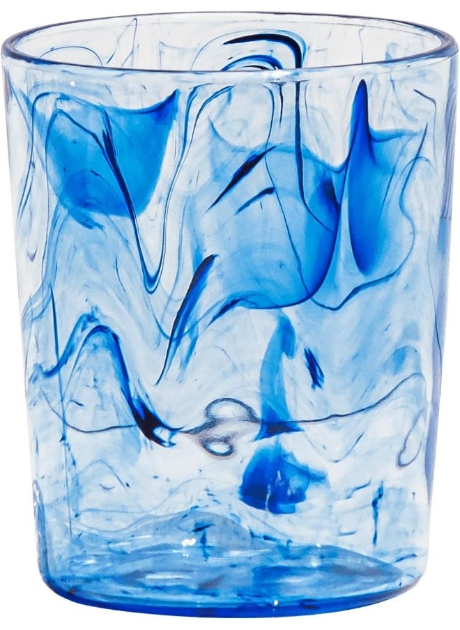 TarHong - TarHong Aegean Swirl Premium Acrylic Drinkware Tumbler/Old Fashioned Glass, 12.4 Ounce, Blue Swirl, Set of 6 - Image 1