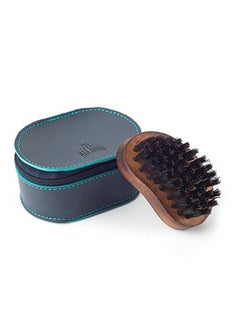 Man Arden Pocket Size Beard Brush With Hand Crafted Premium Wood Handle With Premium Faux Leather Pouch  - Image 1