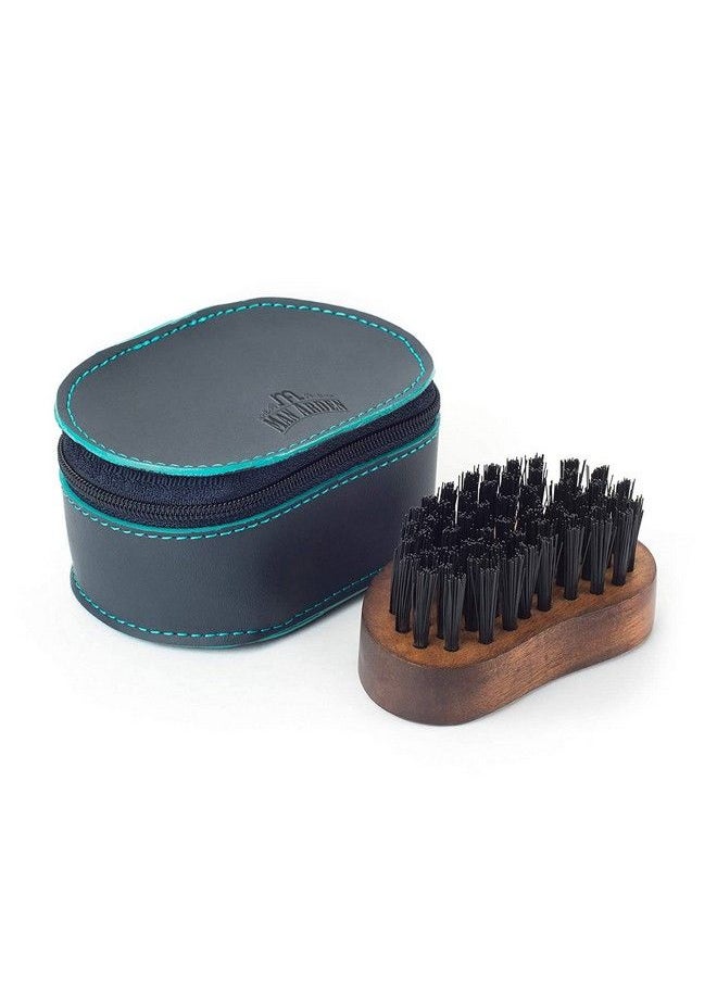 Man Arden Pocket Size Beard Brush With Hand Crafted Premium Wood Handle With Premium Faux Leather Pouch  - Image 3