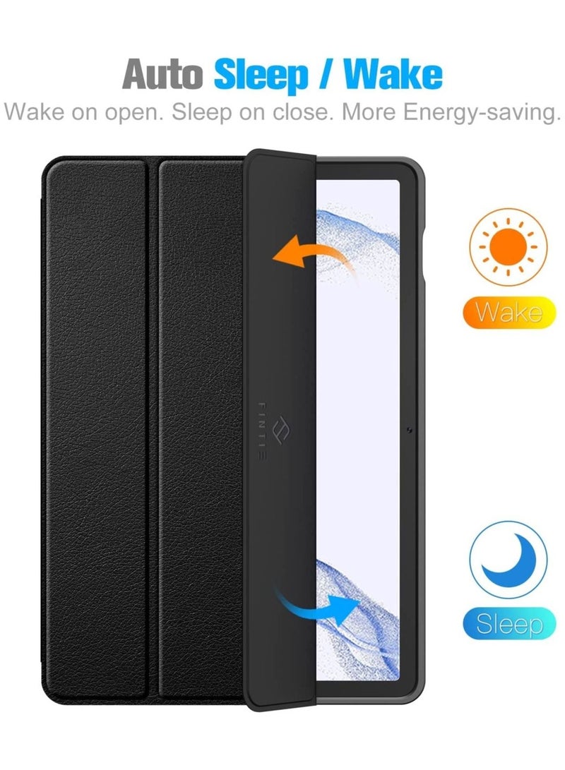 Smart Case for Samsung Galaxy Tab S8 Plus 2022/S7 FE/S7 Plus 12.4 with Pencil Holder, Soft TPU Smart Stand Back Cover Auto Wake/Sleep Feature - Black - Image 4