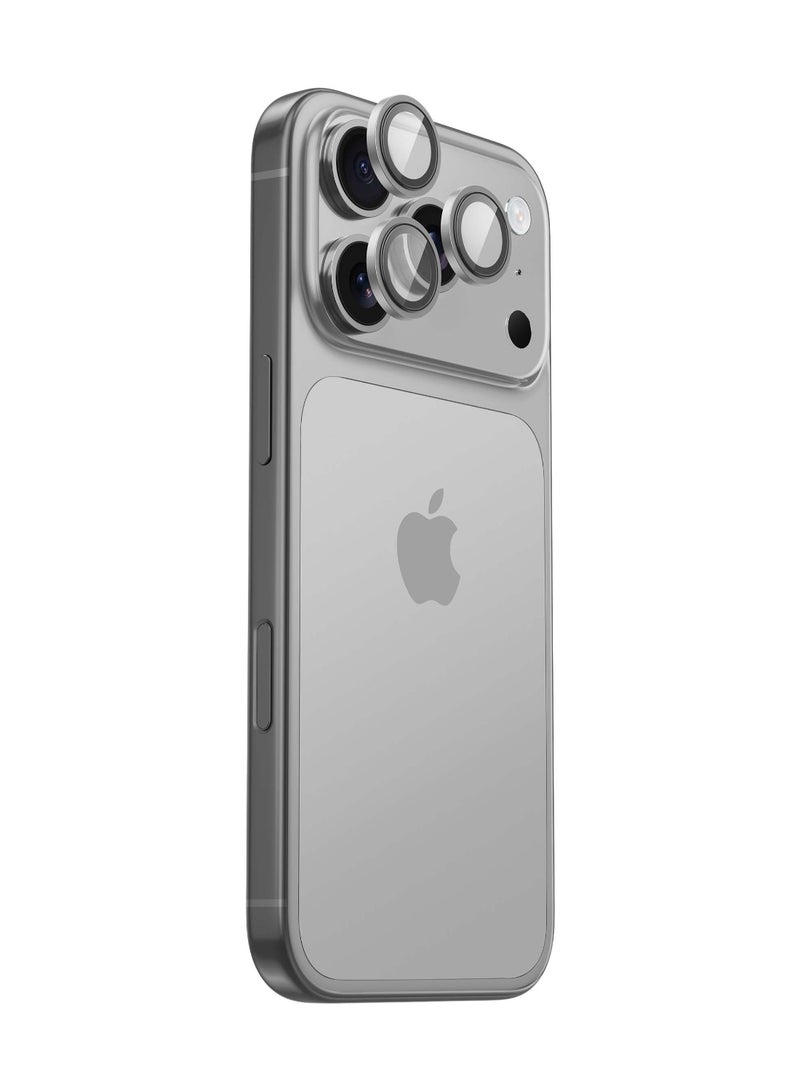 ArmorPro Camera Lens Protector Original Titanium for iPhone 17 Pro and 17 Pro Max Titanium finish lens cover with metallic frame 9H hardness and crystal clear lens protection Grey - Image 4
