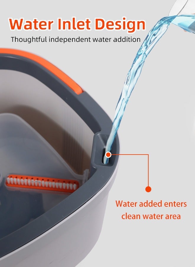 360° Rotating Spin Mop & Single-Bucket Spin Wringer – Self-Wringing Microfiber Pads (Machine Washable & Reusable), Extendable Stainless Steel Handle, Flat Mop Head - Image 3