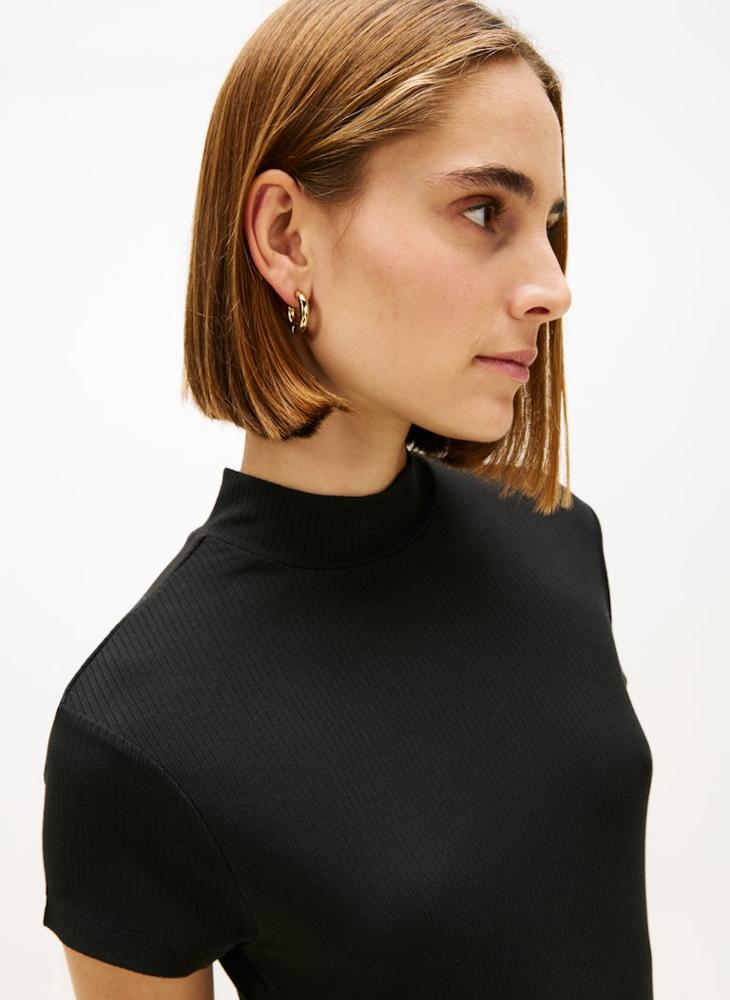 TOMMY HILFIGER Crew Neck Short Sleeve Midi Dress - Image 3