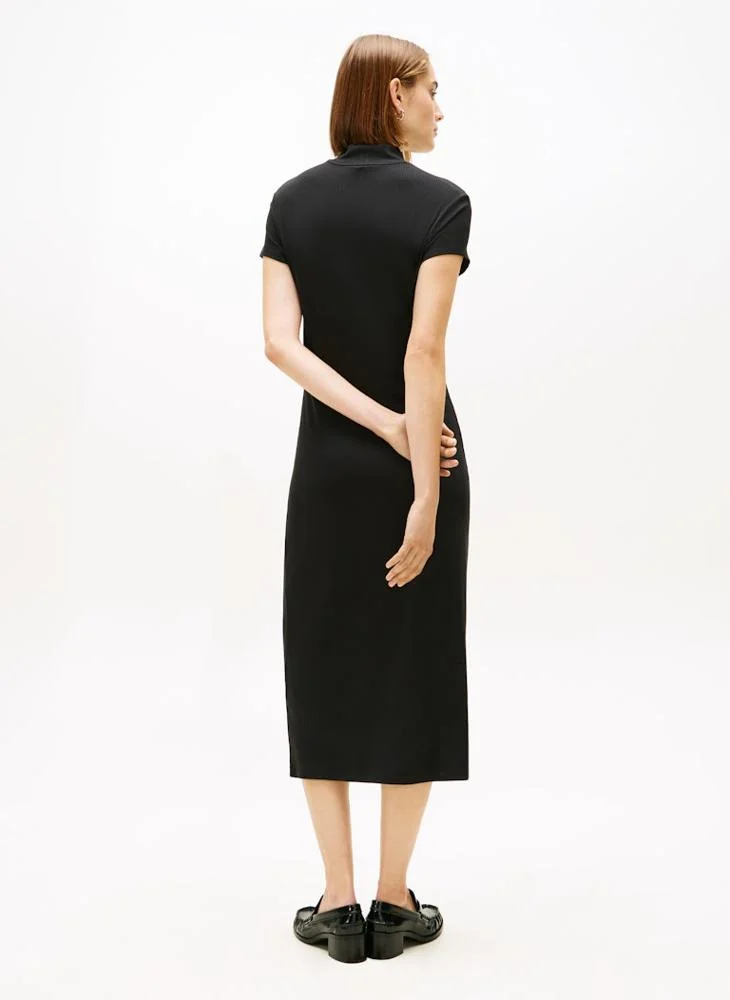 TOMMY HILFIGER Crew Neck Short Sleeve Midi Dress