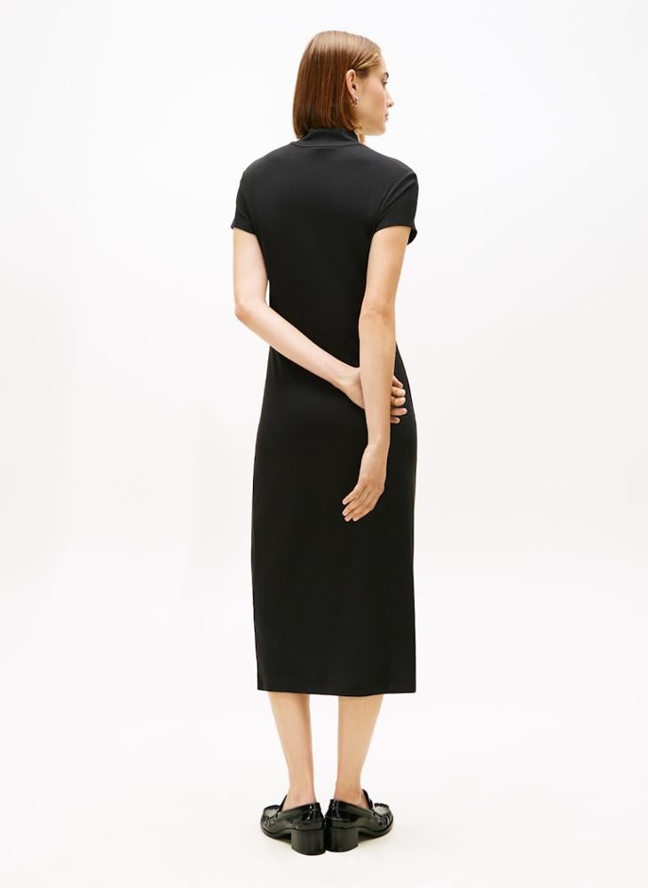 TOMMY HILFIGER Crew Neck Short Sleeve Midi Dress - Image 2