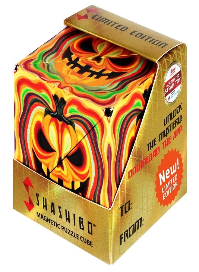 Shashibo Seasonal Halloween - Shape Shifting Box - Award-Winning, Patented Magnetic Puzzle Cube w/ 36 Rare Earth Magnets - Fidget Transforms Into Over 100+ Shapes (Ghastly Jack) - Image 1