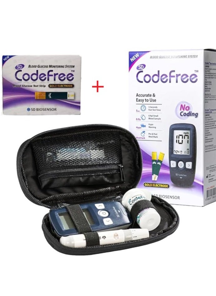 SD BIOSENSOR Code Free Blood Glucose Monitoring Machine Kit + 50 Strips OFFER Pack  - Image 1
