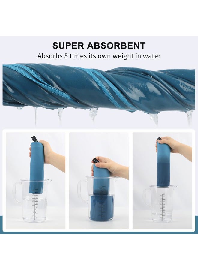 Rainleaf Microfiber Towel,Marine Blue,30 X 60 Inches - Image 4