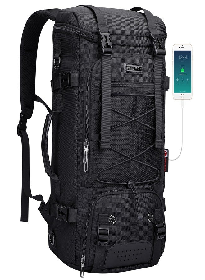 WITZMAN Travel Backpack for Men Large 3 in 1 Convertible Airline Approved Carry-on Luggage Backpack(B715 Black) - Image 1
