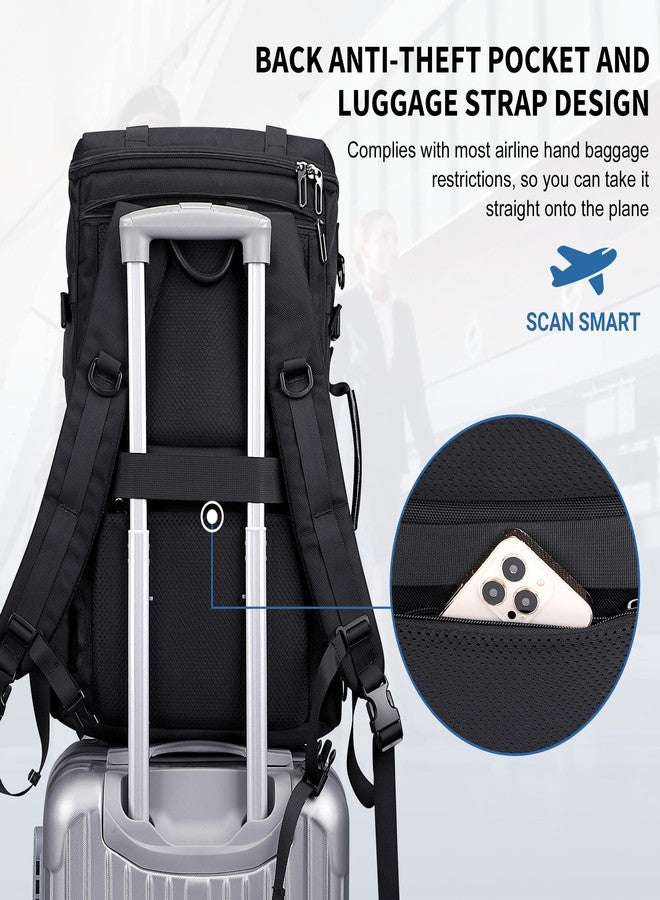 WITZMAN Travel Backpack for Men Large 3 in 1 Convertible Airline Approved Carry-on Luggage Backpack(B715 Black) - Image 5