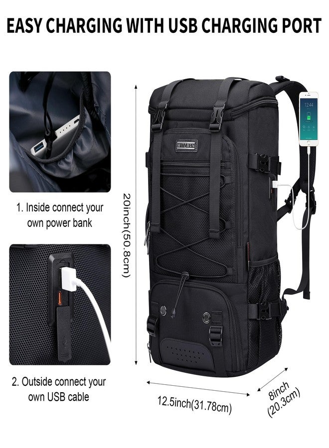 WITZMAN Travel Backpack for Men Large 3 in 1 Convertible Airline Approved Carry-on Luggage Backpack(B715 Black) - Image 4