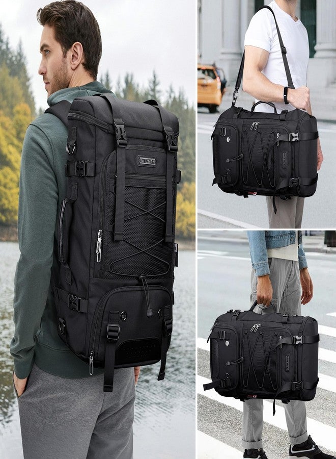 WITZMAN Travel Backpack for Men Large 3 in 1 Convertible Airline Approved Carry-on Luggage Backpack(B715 Black) - Image 2