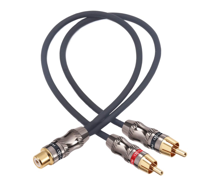 Devinal RCA/Phono Splitter Cable RCA Female to Dual Male Gold Plated Adapter, Stereo Audio Y-Cable Heavy Duty (1 Female to 2 Male) 10" (25 cm) - Image 5
