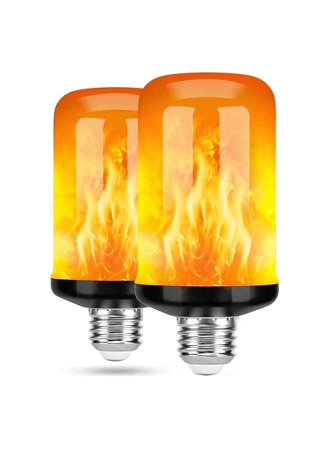 Yellow Flame Light Bulbs, 4 Modes Flickering Light Bulb with Upside Down Effect, Black Base Fire Bulb for Party, Outdoor, Indoor, Home Decor (2 Pack) - Image 1