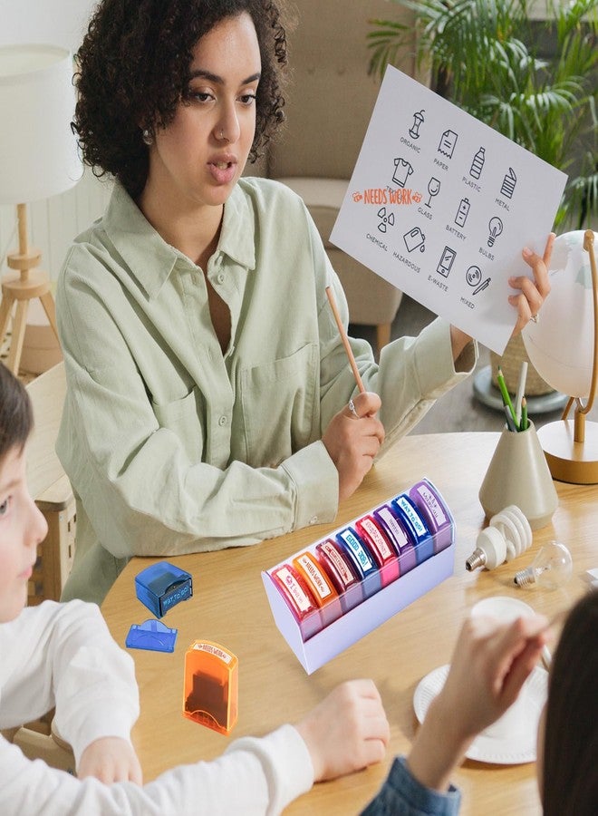 Tickselect Teacher Stamps for Classroom Grading - 8PCS Self-Inking Rectangular Teacher Stamp - Colorful Stamps for Teachers with Motivational Messages - Perfect Classroom Supplies & Gifts for Homeschool - Image 5