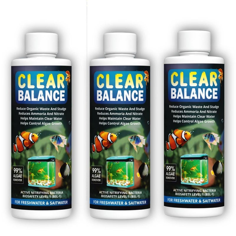 Scentora Clear Balance Fish Tank Water Purifier Algae Remover, Moss Remover, Aquarium and Fish Tank Cleaner, 100% Fish Fish Safe Aquarium Tank Biological Water Purifier Agent (200ml Each) (600ml) - Image 1