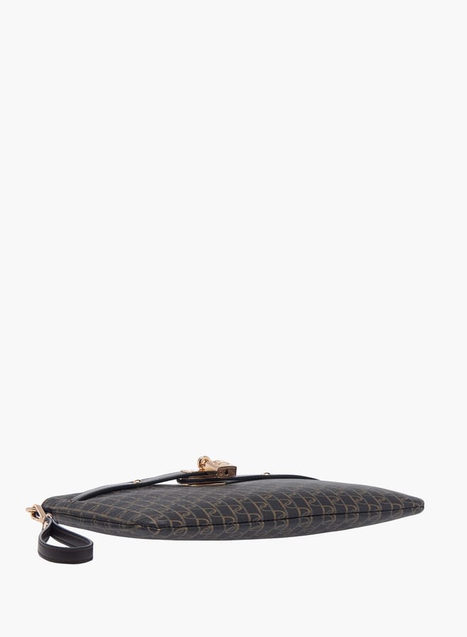 Paprika Women Monogram Print Clutch with Zip Closure and Wrist Loop  - Image 5