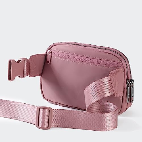 Pander Everywhere Belt Bag for Women, 5 Zipper Pockets Nylon Crossbody Fanny Pack Purse (Dune Pink) - Image 4