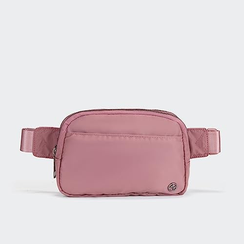 Pander Everywhere Belt Bag for Women, 5 Zipper Pockets Nylon Crossbody Fanny Pack Purse (Dune Pink) - Image 3