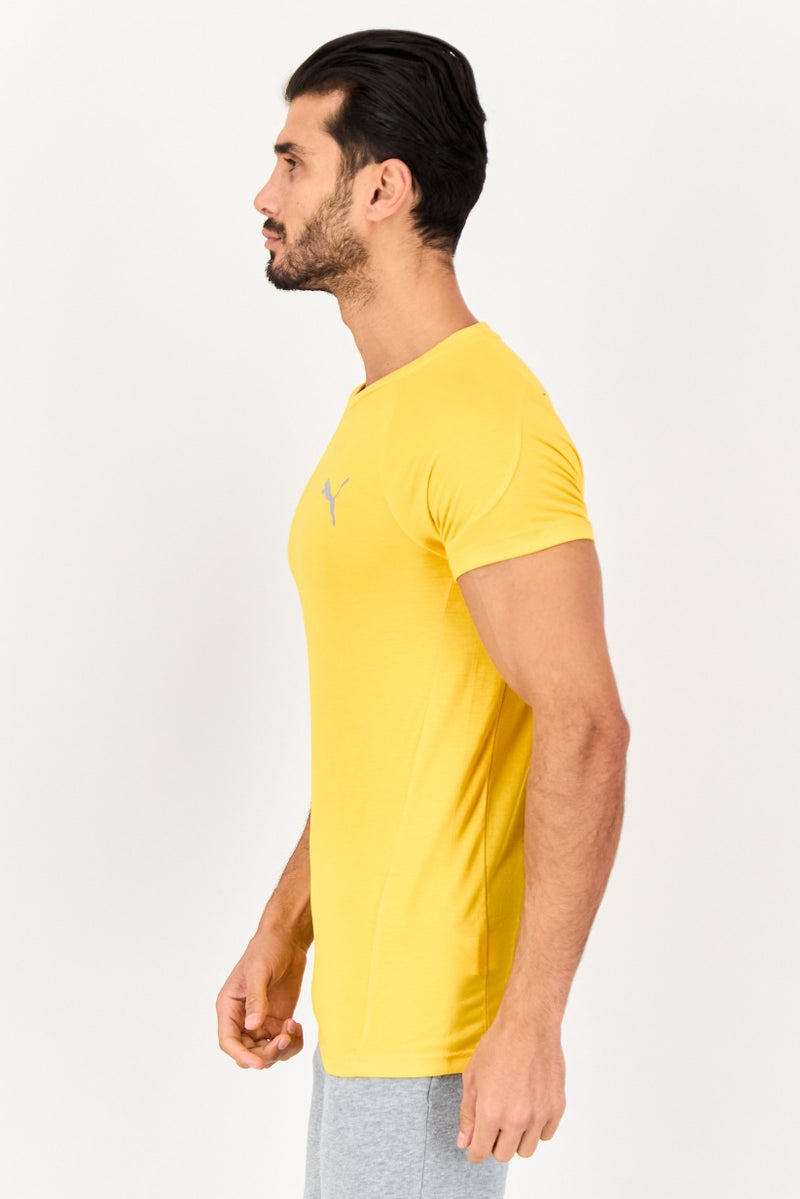 PUMA Men Slim Fit Short Sleeve Training T-Shirts, Yellow - Image 2
