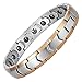 PUJANE Magnetic Hematite Bracelets for Men Women 316L Stainless Steel Power Balance Energy Magnets Stones Bracelet Jewelry Gift with Adjustment Tool SilverRose Gold - Image 1