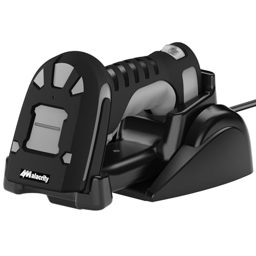 Alacrity Upgraded 1D Laser Industrial Barcode Scanner with Wireless Charging Stand, Bluetooth & 1968 Feet Transmission Distance 433Mhz Wireless 2in1 Barcode Reader, Shock Dust Proof Hands Free, Grey - Image 2