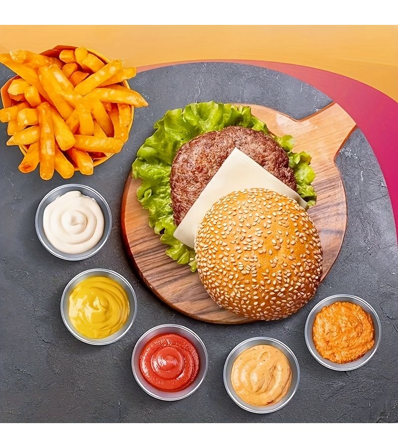 15 Pcs 2.5 OZ Stainless Steel Seasoning Cups Reusable Metal Condiment Dishes for Ketchup and Dipping Sauces Home Restaurant Use - Image 4