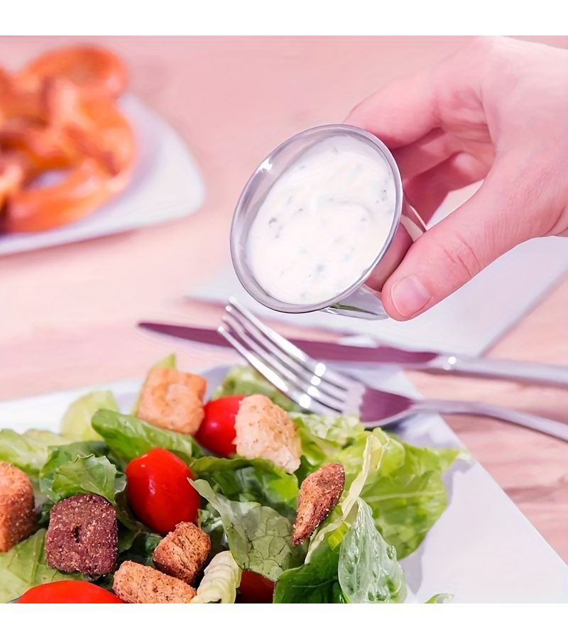 15 Pcs 2.5 OZ Stainless Steel Seasoning Cups Reusable Metal Condiment Dishes for Ketchup and Dipping Sauces Home Restaurant Use - Image 5