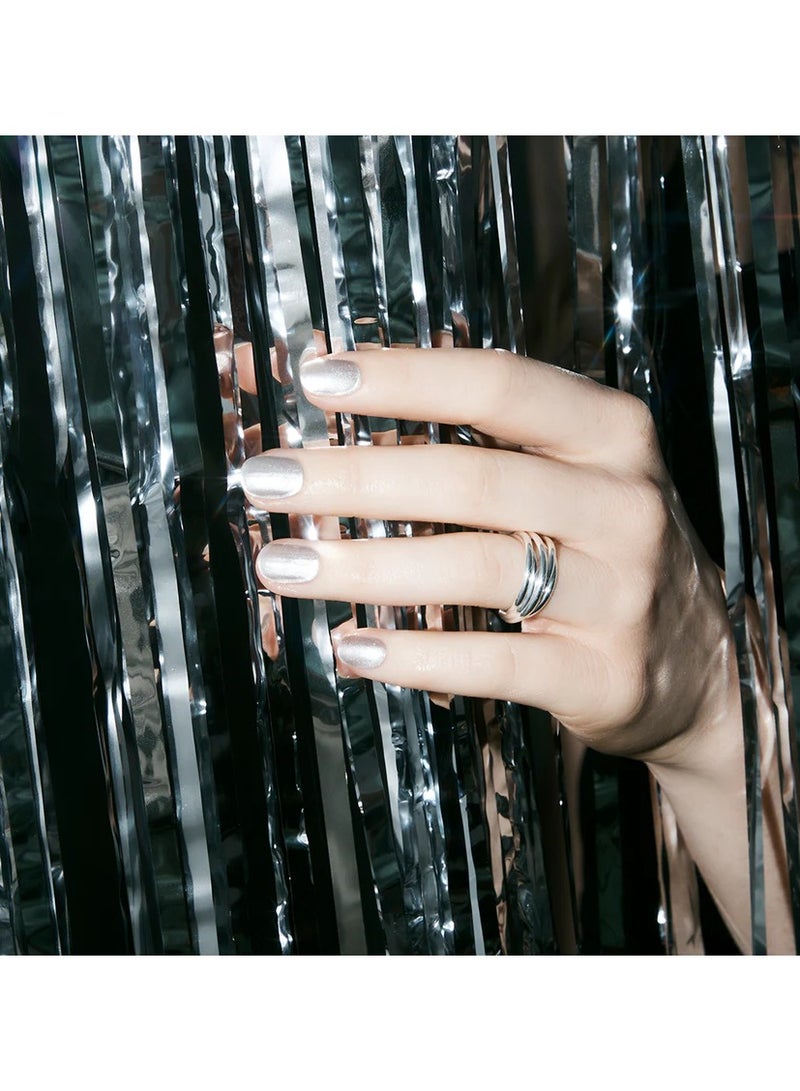 Ohora Gel Nail Strips Pro-Finish Gel Silver Chrome 30units - Image 3