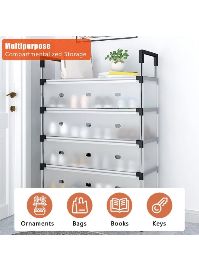 6-Tier Shoe Rack with Dustproof Layer Covers Sturdy Holds up to 30-38 Pairs Space-Saving Shoe Organizer for Closet Entryway Bedroom Durable Shoe Storage Shelf for Men Women Kids Shoes - Image 3