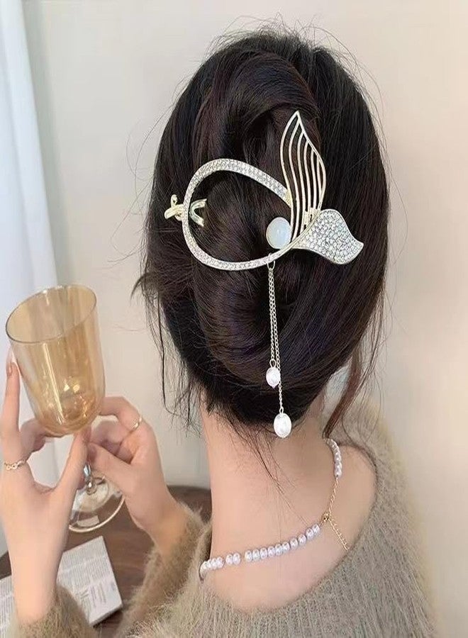 SIMAR ART 2 pcs Gold Metal Bird Hair Claw Clip with Pearl - Vintage French Hair Accessory for Women & Girls - Elegant Updo Bun Clip for Wedding, Party & Daily Hairstyles - Image 2