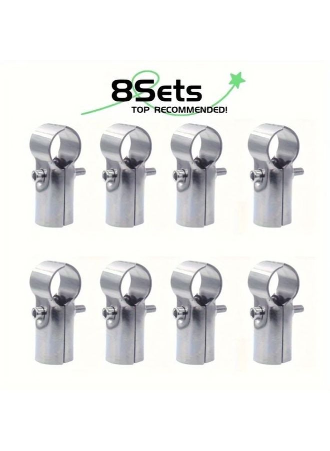 8PCS 1 Inch OD Heavy Duty Stainless Steel Pipe Clamps Easy Installation For DIY - Image 2