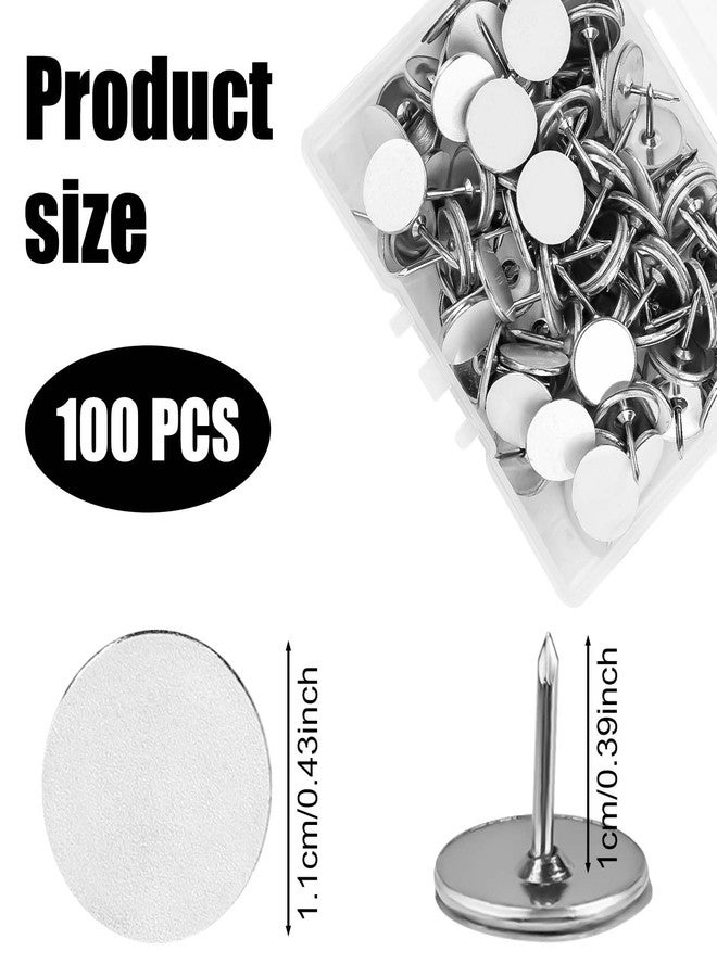 lasuroa 100pcs Reflective Tack Trail, Glow in The Dark Tacks Hunting Trail Markers Metal Reflective Thumb Spikes for Trail Marking Hiking Camping Tree Stands (White - Image 2