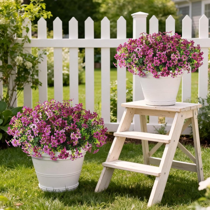 ZFProcess 1.77 inch Large Flowers Artificial Faux Hanging Plants Flowers Basket for Spring and Summer Outdoor Decoration, Fake Silk UV Sun Resistant Daisy Eucalyptus for Porch Home Patio Balcony Yard - Image 3