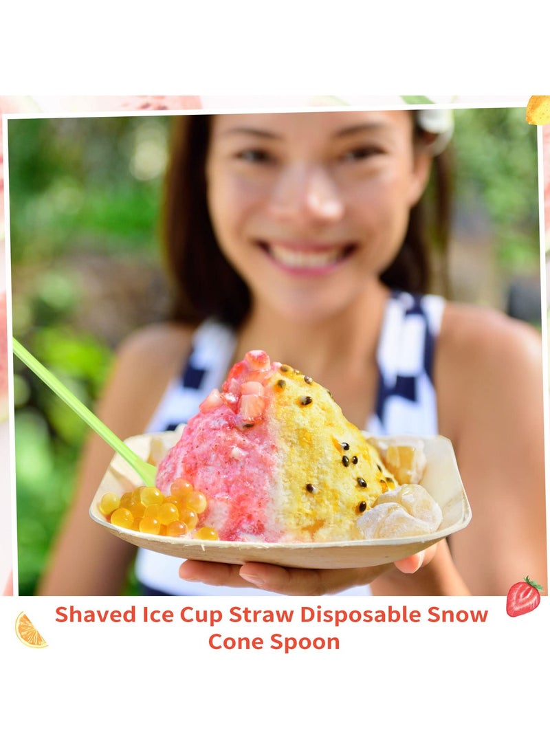 SOLARAE 500 Pcs Disposable Spoon Straws, 7.87 Inch Colorful Plastic Straws for Shaved Ice Ice Cream Milkshakes Drinks - Image 5