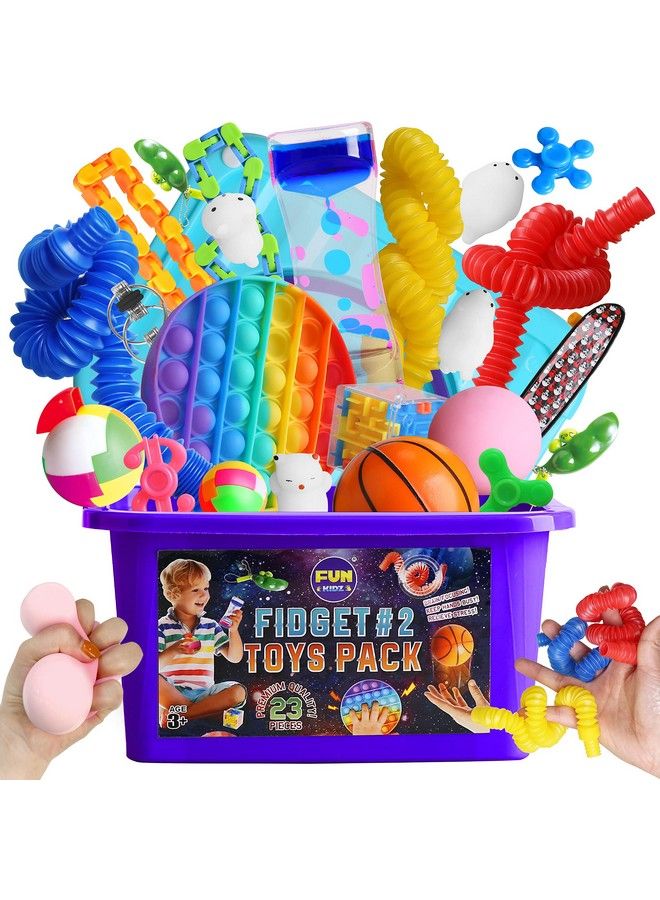 FUN KIDZ صندوق فيدجيت باك للأولاد والبنات 412 لعبة فيدجيت فانكيدز للأطفال 57 هدية عيد ميلاد غامضة حسية لمرضى التوحد في صندوق كنز محمول قابل لإعادة الاستخدام هدايا حفلات لطيفة - Image 2
