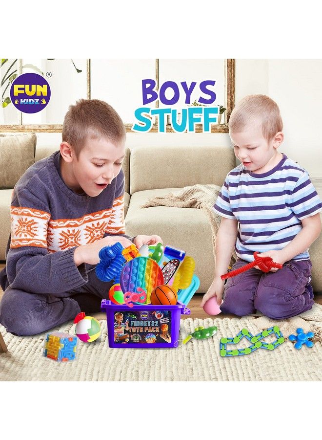 FUN KIDZ صندوق فيدجيت باك للأولاد والبنات 412 لعبة فيدجيت فانكيدز للأطفال 57 هدية عيد ميلاد غامضة حسية لمرضى التوحد في صندوق كنز محمول قابل لإعادة الاستخدام هدايا حفلات لطيفة - Image 3