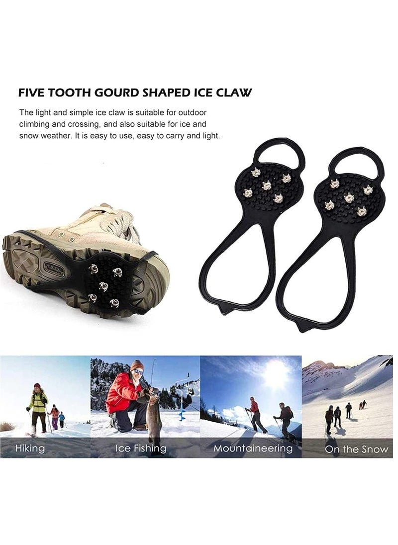 General - Universal Non-Slip Gripper Spikes, 2024 Upgrade Universal Ice Cleats for Shoes and Boots with 5 Steel Studs, Rubber Traction Cleats Ice Snow Grips for Hiking Walking Climbing - Image 1