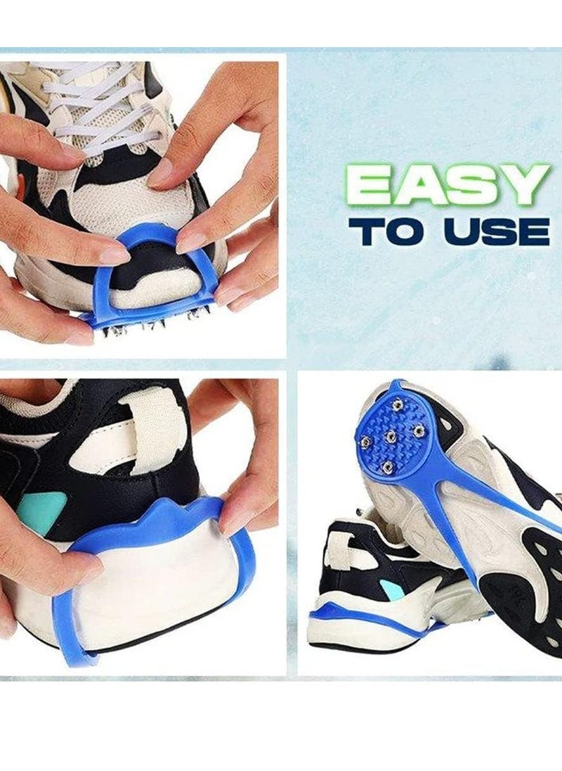 General - Universal Non-Slip Gripper Spikes, 2024 Upgrade Universal Ice Cleats for Shoes and Boots with 5 Steel Studs, Rubber Traction Cleats Ice Snow Grips for Hiking Walking Climbing - Image 1