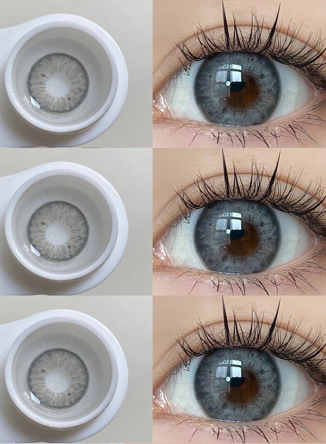 ميل كريك العدسات اللاصقة الملونة 14.2mm هيدروجيل العدسات المتاحة لمدة 12 شهرا 1 زوج من النظارات الرمادية 2 - Image 1