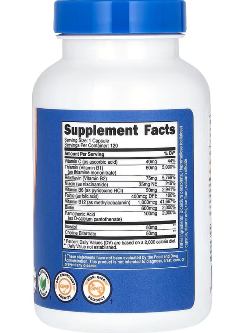 Nutricost, Vitamin B Complex, 462 mg, 120 Capsules - Image 2