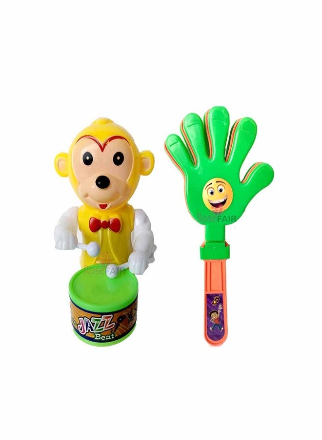 ROSEFAIR Key Operated Cute Drummer Toy with Noisemakers Favors Concert Party Cheering Props Children clap clap Your Hands Small Hands Clapping Toys for Kids (PROPS-MONKEY-02) - Image 1