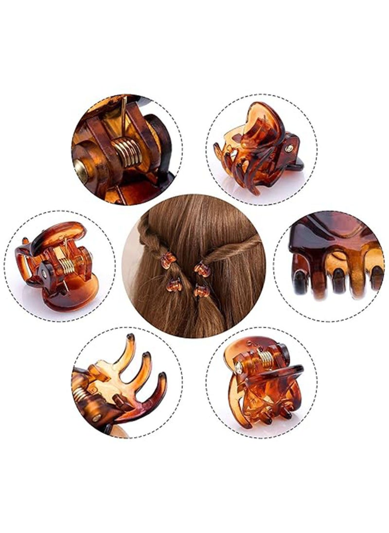 Lesha 50Pcs Small Hair Clips, Mini Hair Claws, Durable Hair Clamps for Women Girl, Hair Decroation Buns, Pining Bangs, Strong Grip, Multifunction Clamp Clips(25 Black, 25 Brown)  - Image 2